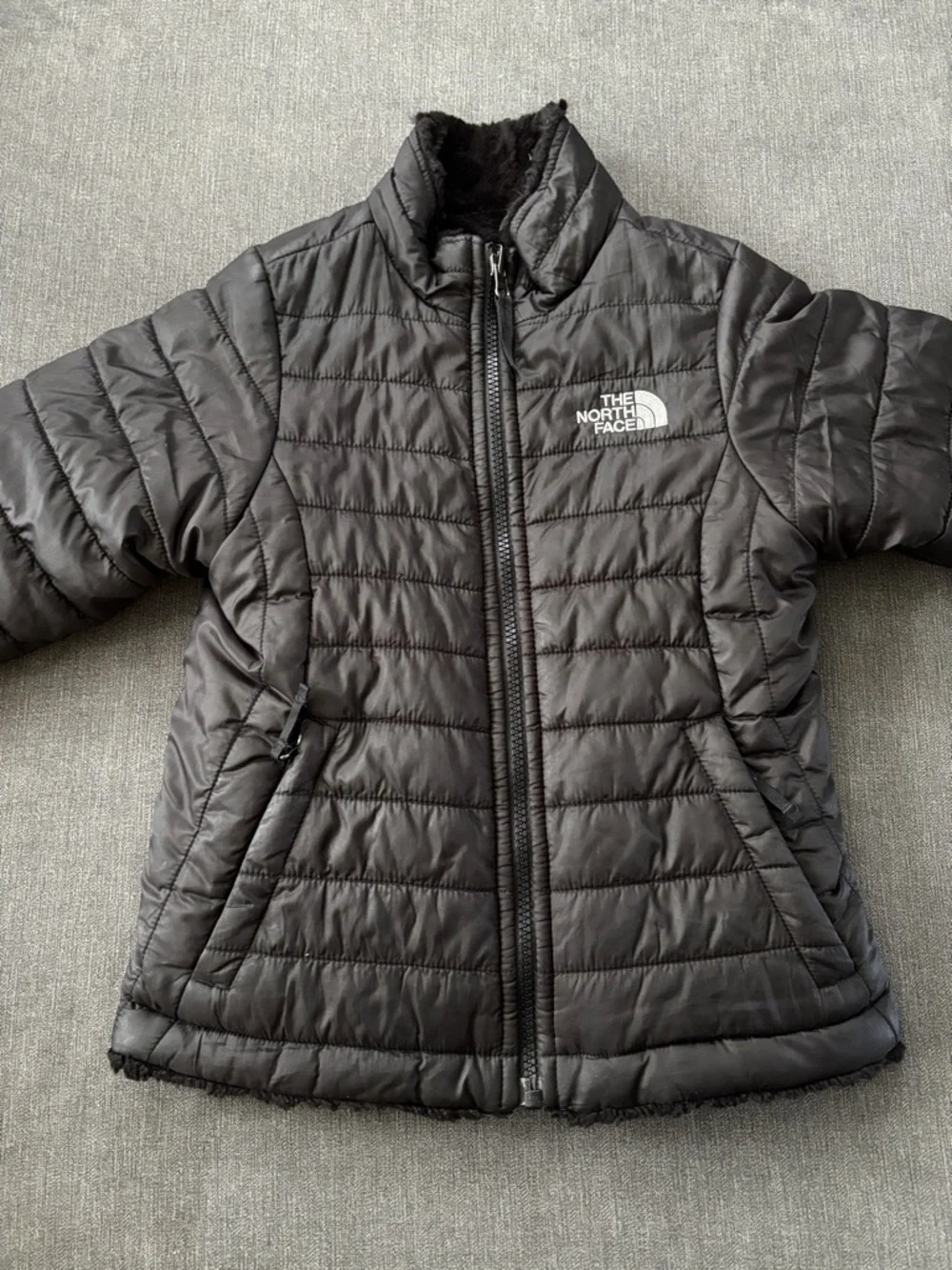 The North Face Black Plush Fleece Zip Jacket - Picture 1 of 5